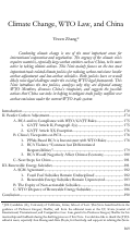 Cover page: Climate Change, WTO Law, and China