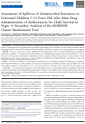 Cover page: Assessment of Spillover of Antimicrobial Resistance to Untreated Children 7-12 Years Old After Mass Drug Administration of Azithromycin for Child Survival in Niger: A Secondary Analysis of the MORDOR Cluster-Randomized Trial.