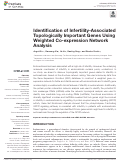 Cover page: Identification of Infertility-Associated Topologically Important Genes Using Weighted Co-expression Network Analysis