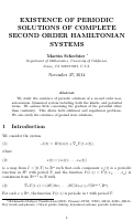 Cover page: Periodic second order superlinear Hamiltonian systems