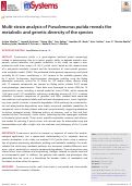 Cover page of Multi-strain analysis of Pseudomonas putida reveals the metabolic and genetic diversity of the species