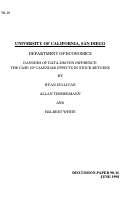 Cover page: Dangers of Data-Driven Inference:  The Case of Calendar Effects in Stock Returns