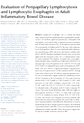 Cover page: Evaluation of peripapillary lymphocytosis and lymphocytic esophagitis in adult inflammatory bowel disease.