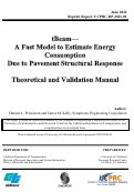 Cover page of tBeam—A Fast Model to Estimate Energy Consumption Due to Pavement Structural Response: Theoretical and Validation Manual