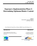 Cover page: Superpave Implementation Phase I: Determining Optimum Binder Content