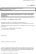 Cover page: Failure by fracture and fatigue in "NANO" and "BIO" materials