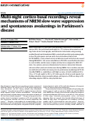 Cover page: Multi-night cortico-basal recordings reveal mechanisms of NREM slow-wave suppression and spontaneous awakenings in Parkinsons disease.