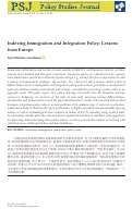 Cover page: Indexing Immigration and Integration Policy: Lessons from Europe