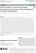 Cover page of Off-gas capture: a promising strategy for removal and recovery of toxic bioproducts in aerobic fermentation