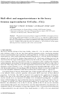 Cover page: Hall effect and magnetoresistance in the heavy fermion superconductor CeCo(In1-xCdx)5