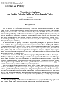 Cover page: Targeting Agriculture:  Air Quality Policy in California’s San Joaquin Valley