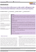 Cover page: Racial and ethnic differences in older adults’ willingness to be contacted about Alzheimer's disease research participation