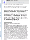 Cover page: Sex-dependent differences in vulnerability to early risk factors for posttraumatic stress disorder: results from the AURORA study.