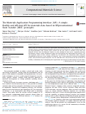 Cover page: The Materials Application Programming Interface (API): A simple, flexible and efficient API for materials data based on REpresentational State Transfer (REST) principles