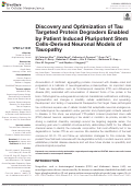 Cover page: Discovery and Optimization of Tau Targeted Protein Degraders Enabled by Patient Induced Pluripotent Stem Cells-Derived Neuronal Models of Tauopathy.