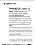 Cover page: Functional NMDA receptors are expressed by human pulmonary artery smooth muscle cells