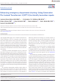 Cover page of Enhancing emergency department charting: Using Generative Pre‐trained Transformer‐4 (GPT‐4) to identify laceration repairs