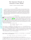 Cover page: The Separation Principle in Stochastic Control, Redux