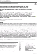 Cover page: Persistent autism-relevant behavioral phenotype and social neuropeptide alterations in female mice offspring induced by maternal transfer of PBDE congeners in the commercial mixture DE-71