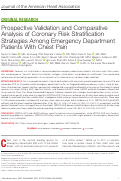 Cover page: Prospective Validation and Comparative Analysis of Coronary Risk Stratification Strategies Among Emergency Department Patients With Chest Pain