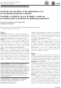 Cover page: Sensitivity and specificity of the animal fluency test for predicting postoperative delirium