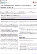 Cover page: Draft Genome Sequence of Rhizobium rhizogenes Strain ATCC 15834