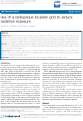 Cover page: Use of a radiopaque localizer grid to reduce radiation exposure
