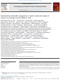 Cover page: Implementing stakeholder engagement to explore alternative models of consent: An example from the PREP-IT trials