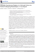 Cover page: Idiopathic Spontaneous Rupture of a Subcostal Artery in a Patient Undergoing Hemodialysis: A Case Report.