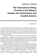 Cover page: The Transnational Viking: The Role of the Viking in Sweden, the United States, and Swedish America