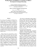 Cover page: Working Memory and Inhibition as Constraints on Children’s Development of Analogical Reasoning