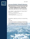 Cover page: Distributed Energy Systems Integration and Demand Optimization for Autonomous Operations and Electric Grid Transactions: