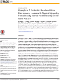 Cover page: Hypoglycin A Content in Blood and Urine Discriminates Horses with Atypical Myopathy from Clinically Normal Horses Grazing on the Same Pasture.