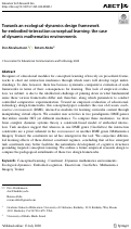 Cover page: Towards an ecological-dynamics design framework for embodied-interaction conceptual learning: the case of dynamic mathematics environments