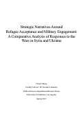 Cover page of Strategic Narratives Around Refugee Acceptance and Military Engagement: A Comparative Analysis of Responses to the Wars in Syria and Ukraine