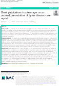 Cover page: Chest palpitations in a teenager as an unusual presentation of Lyme disease: case report.