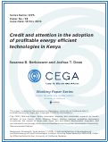 Cover page: Credit and attention in the adoption of profitable energy efficient technologies in Kenya