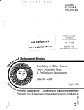 Cover page: RELIABILITY OF WIND POWER FROM DISPERSED SITES: A PRELIMINARY ASSESSMENT