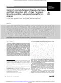 Cover page: Genetic Variants in Metabolic Signaling Pathways and Their Interaction with Lifestyle Factors on Breast Cancer Risk: A Random Survival Forest Analysis.