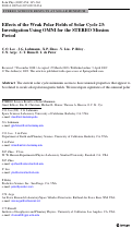 Cover page: Effects of the Weak Polar Fields of Solar Cycle 23: Investigation Using OMNI for the STEREO Mission Period