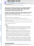 Cover page: Measuring and Predicting Prostate Cancer Related Quality of Life Changes Using EPIC for Clinical Practice