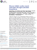 Cover page: Glucose inhibits cardiac muscle maturation through nucleotide biosynthesis