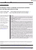 Cover page: Evaluation of three acetabular measurement methods for total hip replacement in dogs