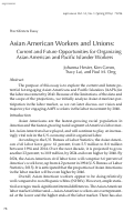 Cover page: Asian American Workers and Unions: Current and Future Opportunities for Organizing Asian American and Pacific Islander Workers