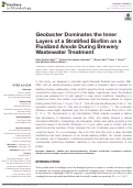 Cover page: <i>Geobacter</i> Dominates the Inner Layers of a Stratified Biofilm on a Fluidized Anode During Brewery Wastewater Treatment.