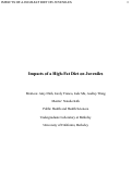Cover page of Impacts of a High-Fat Diet on Juveniles