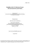 Cover page: Reliability of the U.S. electric system -- Recent trends and current 
issues