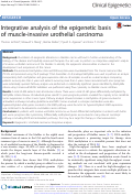 Cover page: Integrative analysis of the epigenetic basis of muscle-invasive urothelial carcinoma