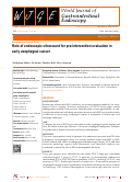 Cover page: Role of endoscopic ultrasound for pre-intervention evaluation in early esophageal cancer.