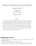 Cover page: A Theory of Socialistic Internal Capital Markets